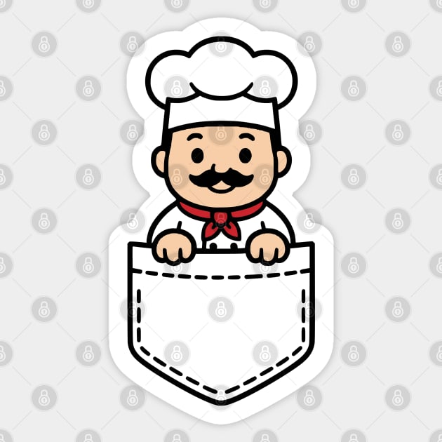 Funny Chef Pocket Pal Cute Chef Culinary Cooking Sticker by Yesteeyear